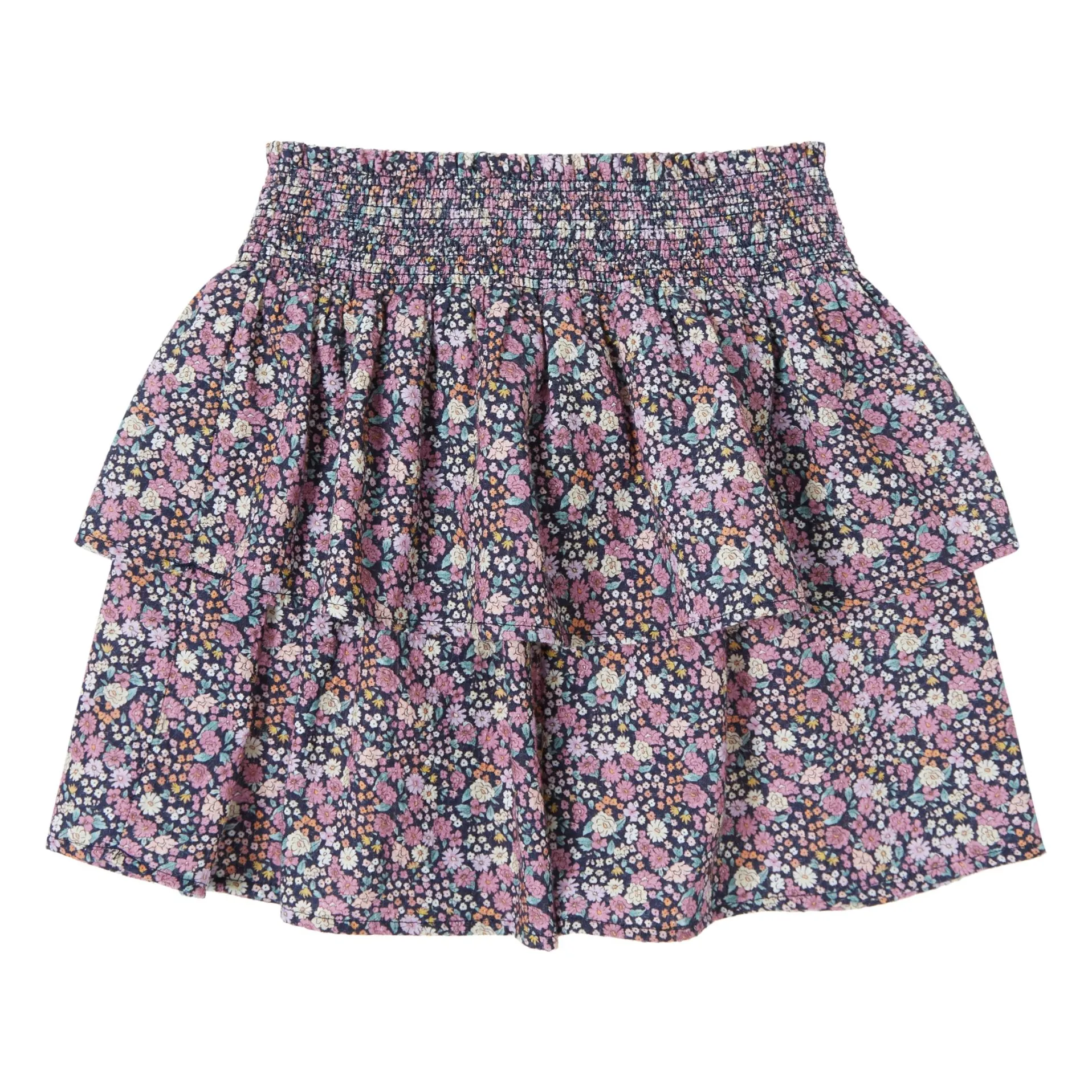 Tocoto Vintage Navy Blue Flowers Skirt