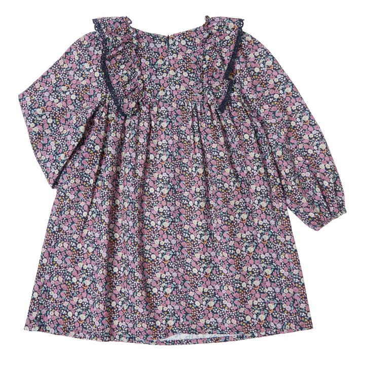 Vestido de flores | Azul Marino- Imagen del producto n°3
