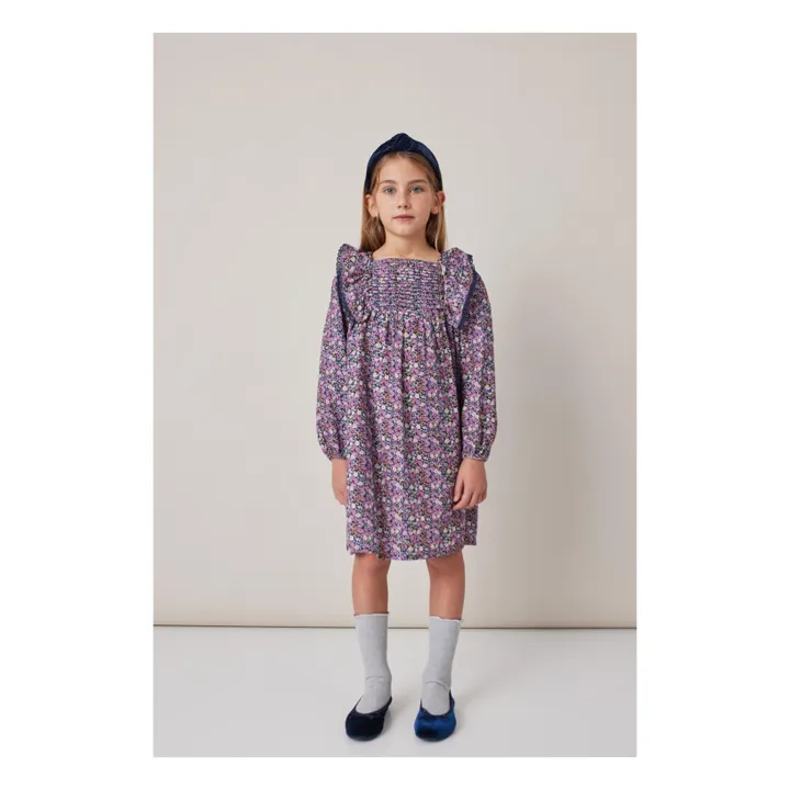 Vestido de flores | Azul Marino- Imagen del producto n°1
