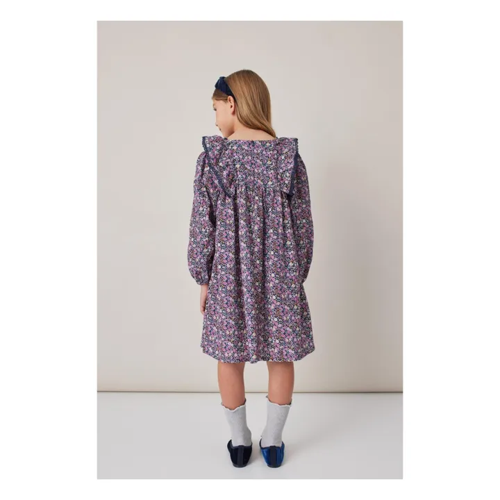 Vestido de flores | Azul Marino- Imagen del producto n°2
