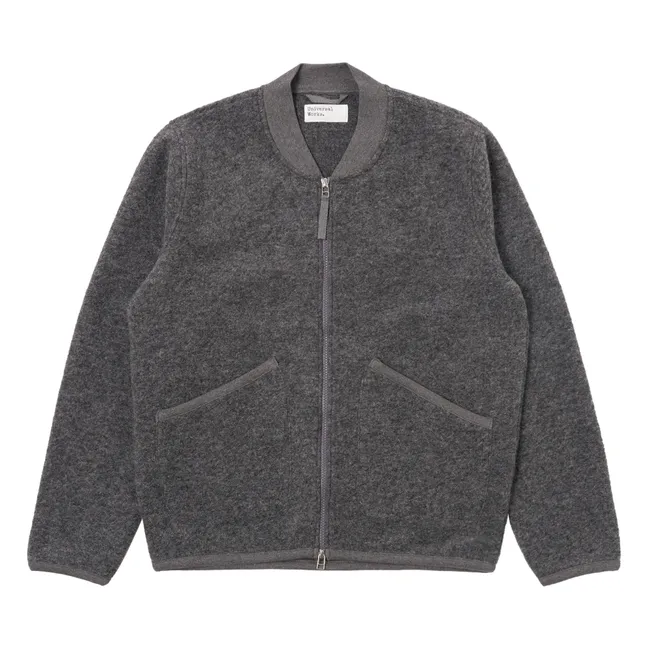 Bomber de lana con cremallera | Gris