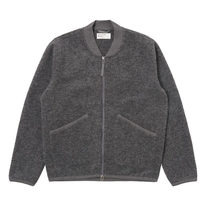 Bomber de lana con cremallera | Gris- Imagen del producto n°0