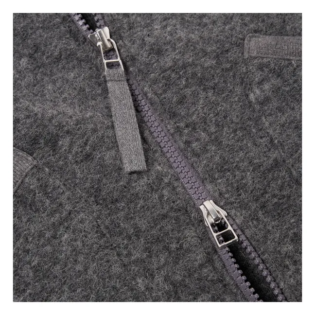 Bomberjacke mit Reißverschluss aus Wolle | Grau