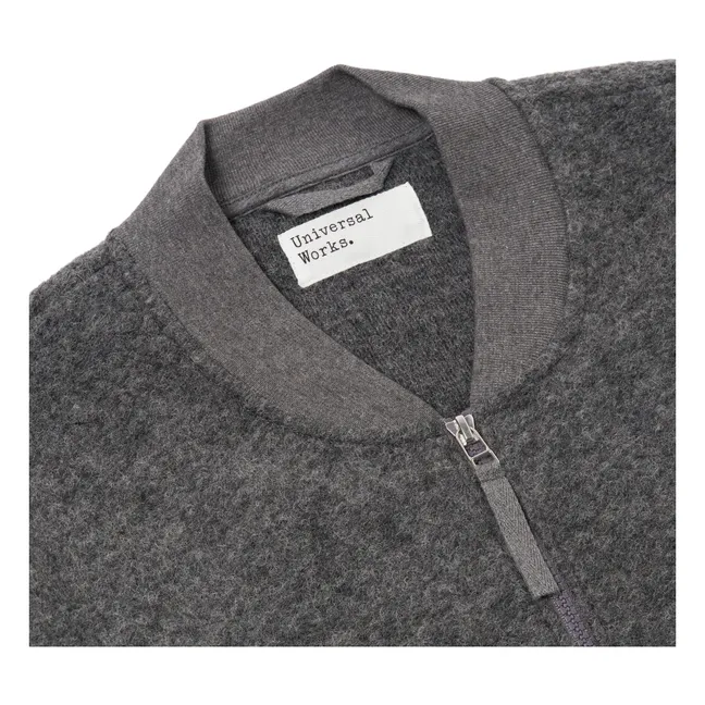Bomber de lana con cremallera | Gris