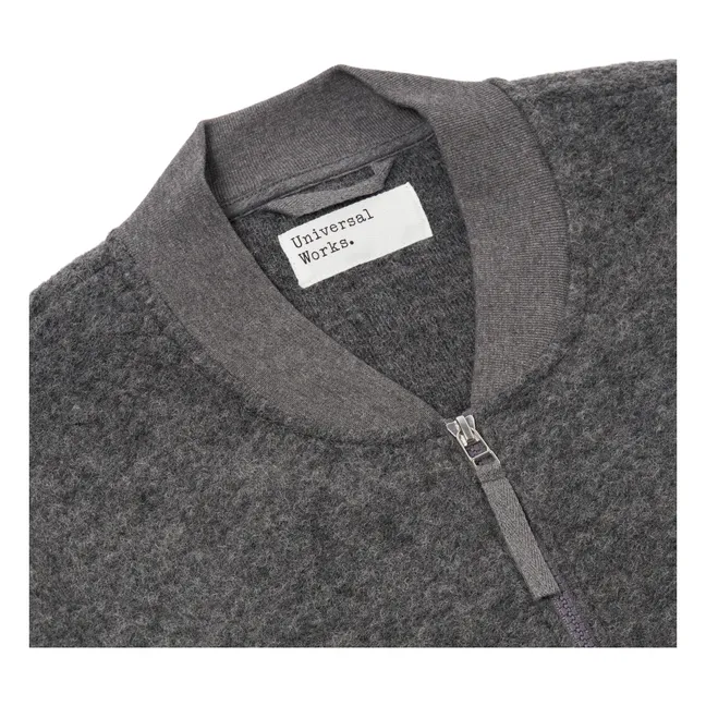 Bomberjacke mit Reißverschluss aus Wolle | Grau