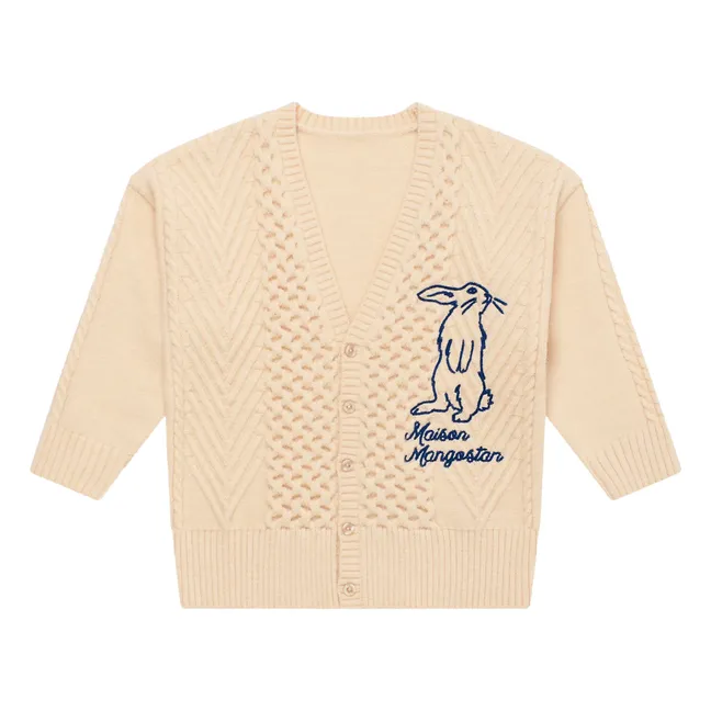 Embroidered Rabbit Cardigan | Cream