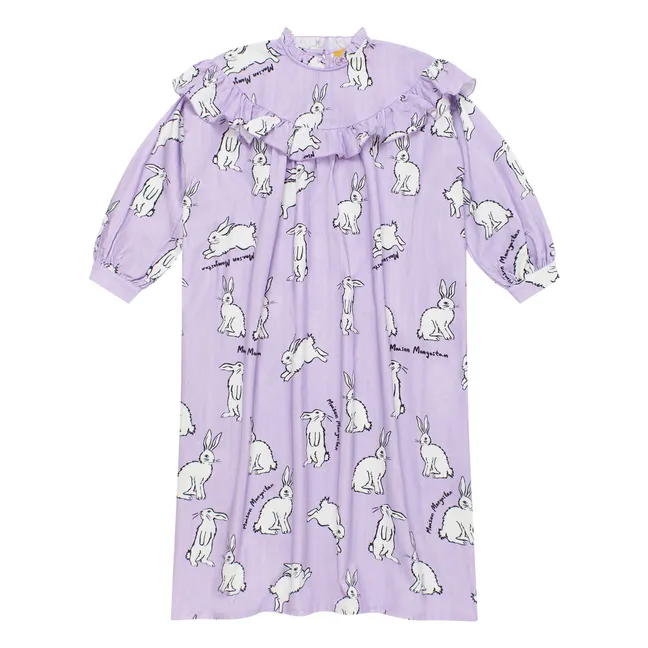 Vestido de conejo de algodón orgánico | Lila