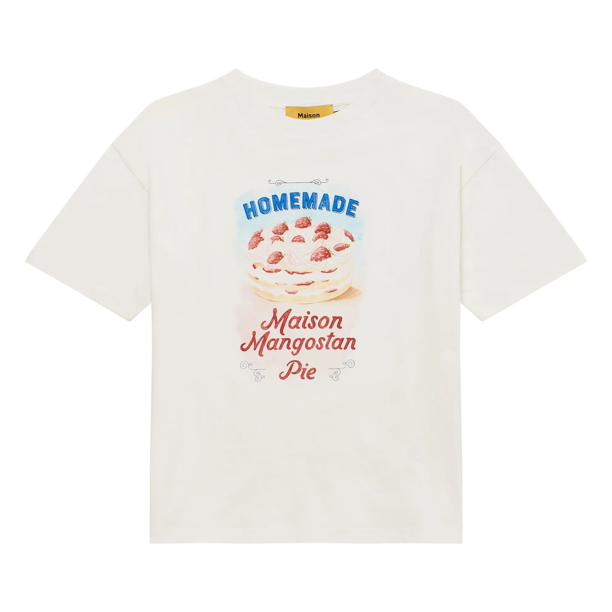 Maison Mangostan Ecru Homemade Cake Organic Cotton T-Shirt