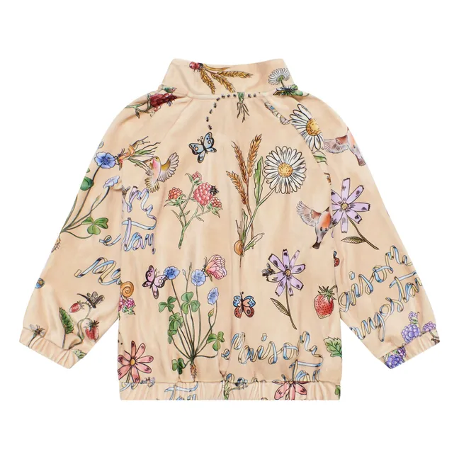 Sudadera de terciopelo con cremallera The Farm | Crema