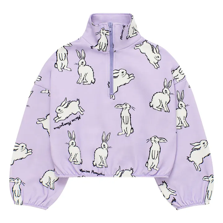 Sweat Lapin Coton Bio | 	Lilas- Image produit n°0
