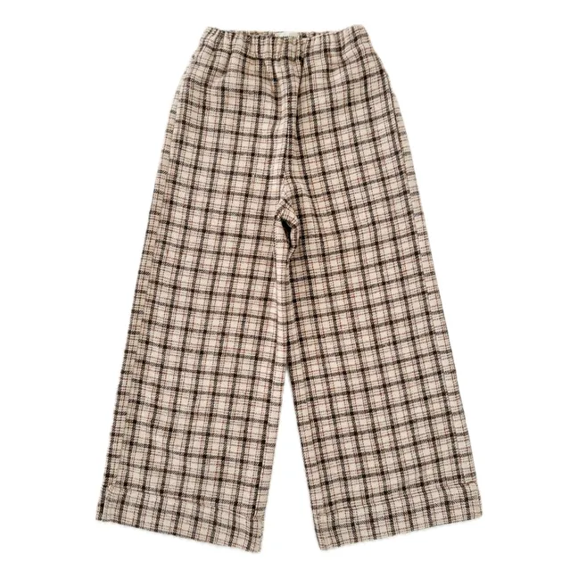 Pantaloni a quadri a gamba larga | Beige