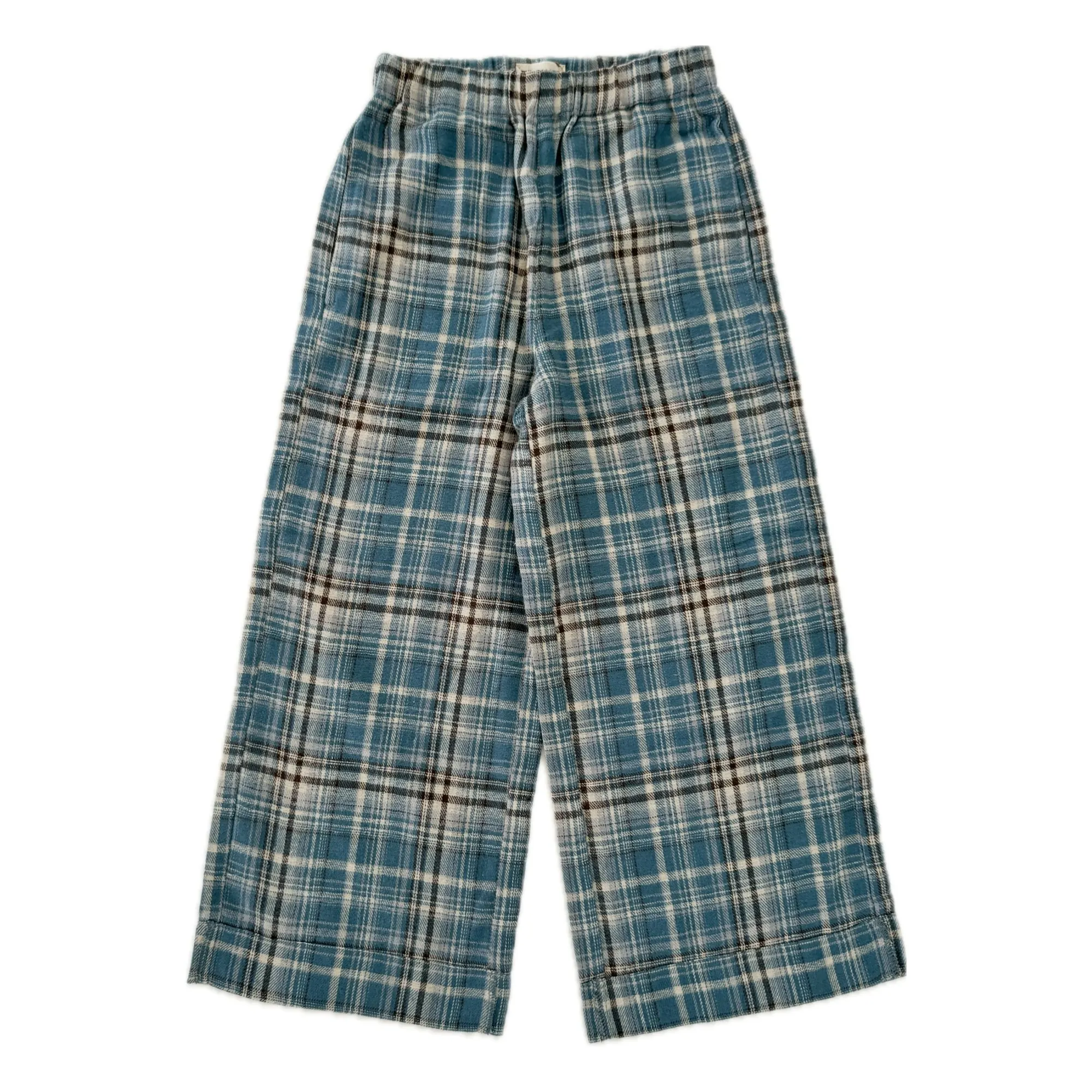 Longlivethequeen Blue Carreaux Wide Leg Trousers