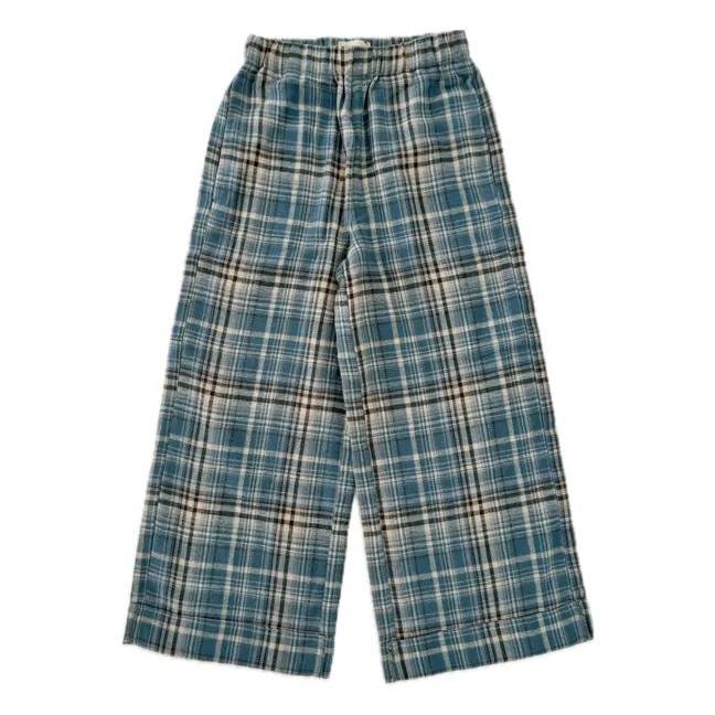Pantaloni a quadri a gamba larga | Blu
