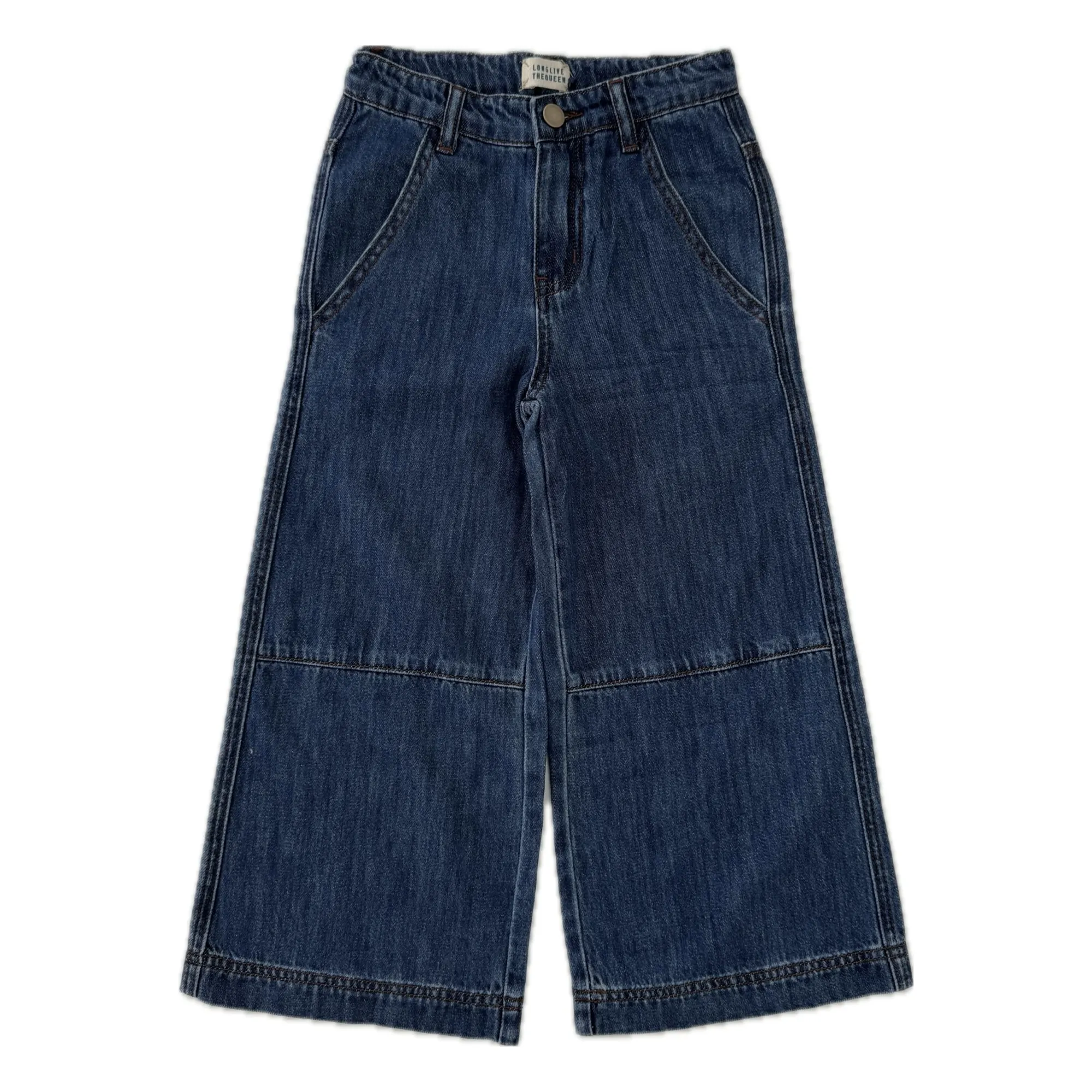 Longlivethequeen Denim Brut Topstitched Wide Jeans