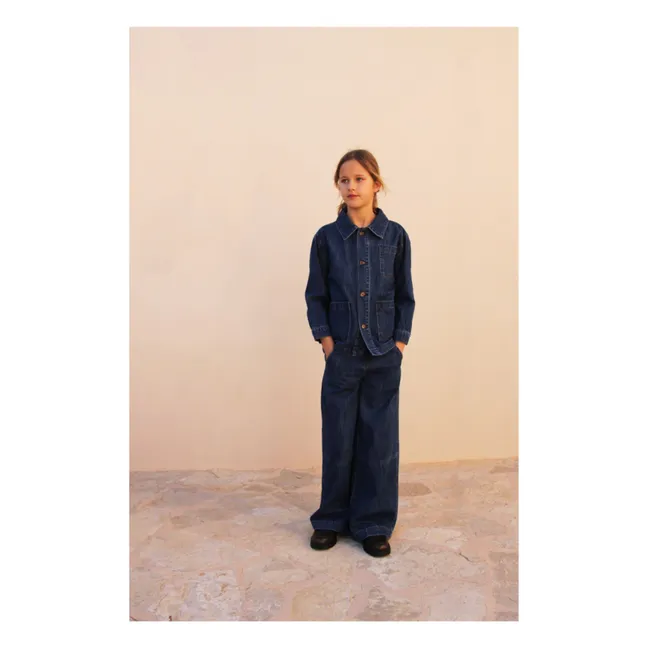 Jeans a gamba larga con impunture | Demin