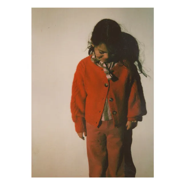Cardigan in lana ritorto | Rosso