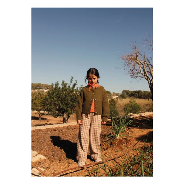 Pantaloni a quadri a gamba larga | Beige