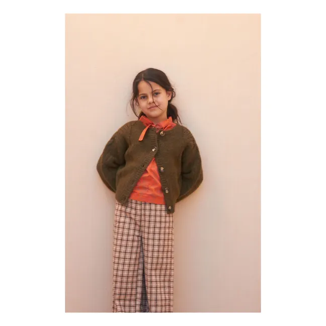 Pantaloni a quadri a gamba larga | Beige