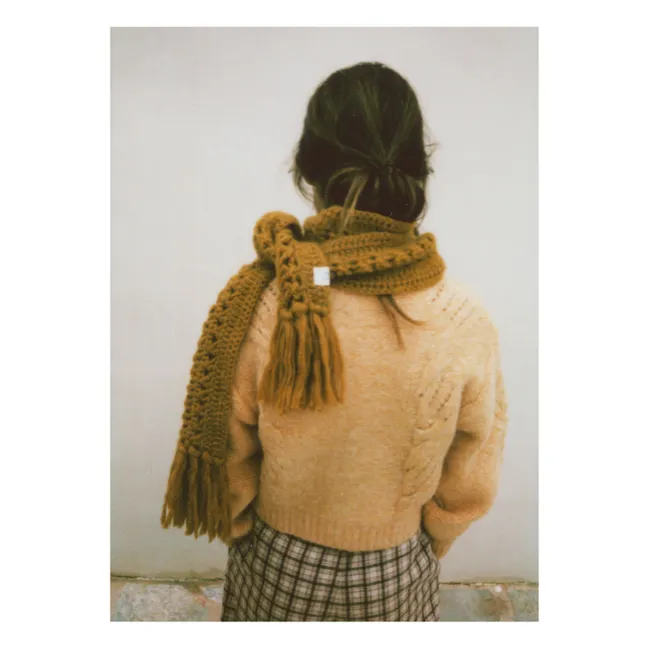 Chaqueta de lana trenzada | Amarillo
