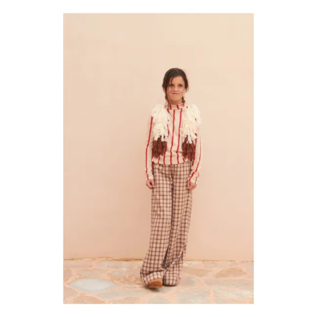Pantaloni a quadri a gamba larga | Beige