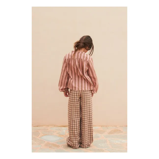 Pantaloni a quadri a gamba larga | Beige