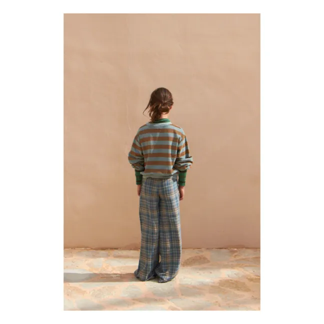 Pantaloni a quadri a gamba larga | Blu