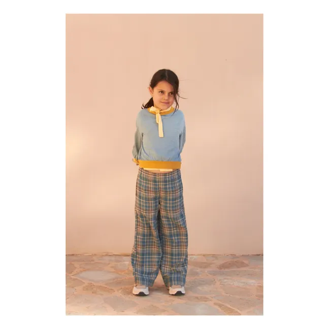 Pantaloni a quadri a gamba larga | Blu