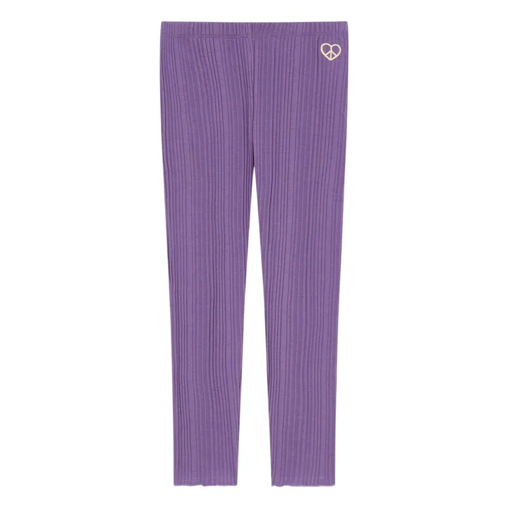 Legging rib coton bio | Violet- Image produit n°0