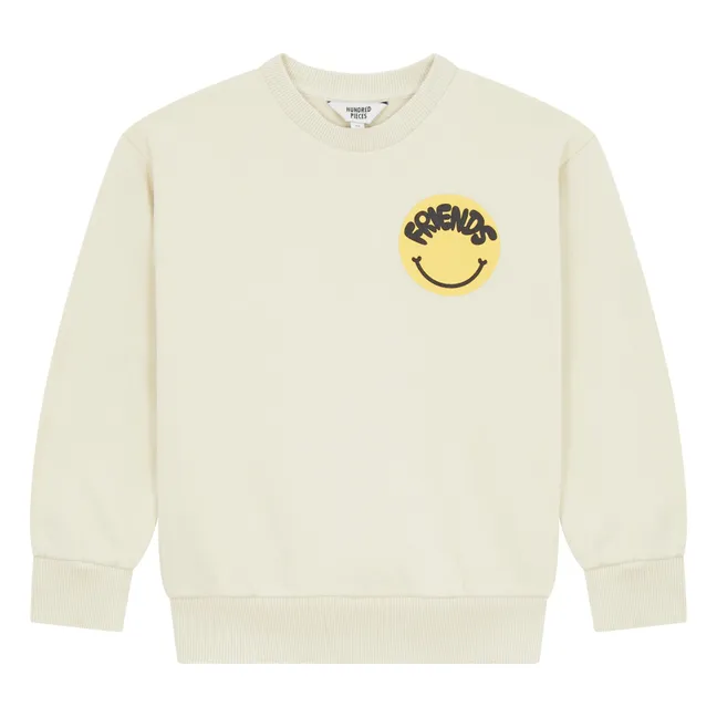 Round-neck sweatshirt | Natural