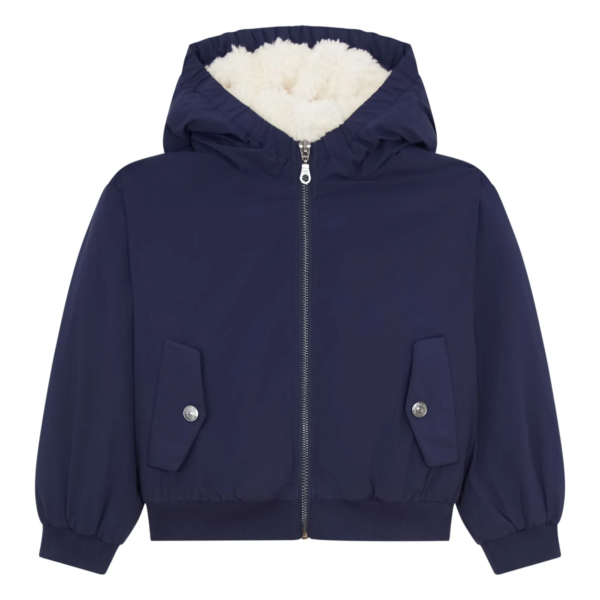 Hundred Pieces Navy Blue Short Fleece Jacket