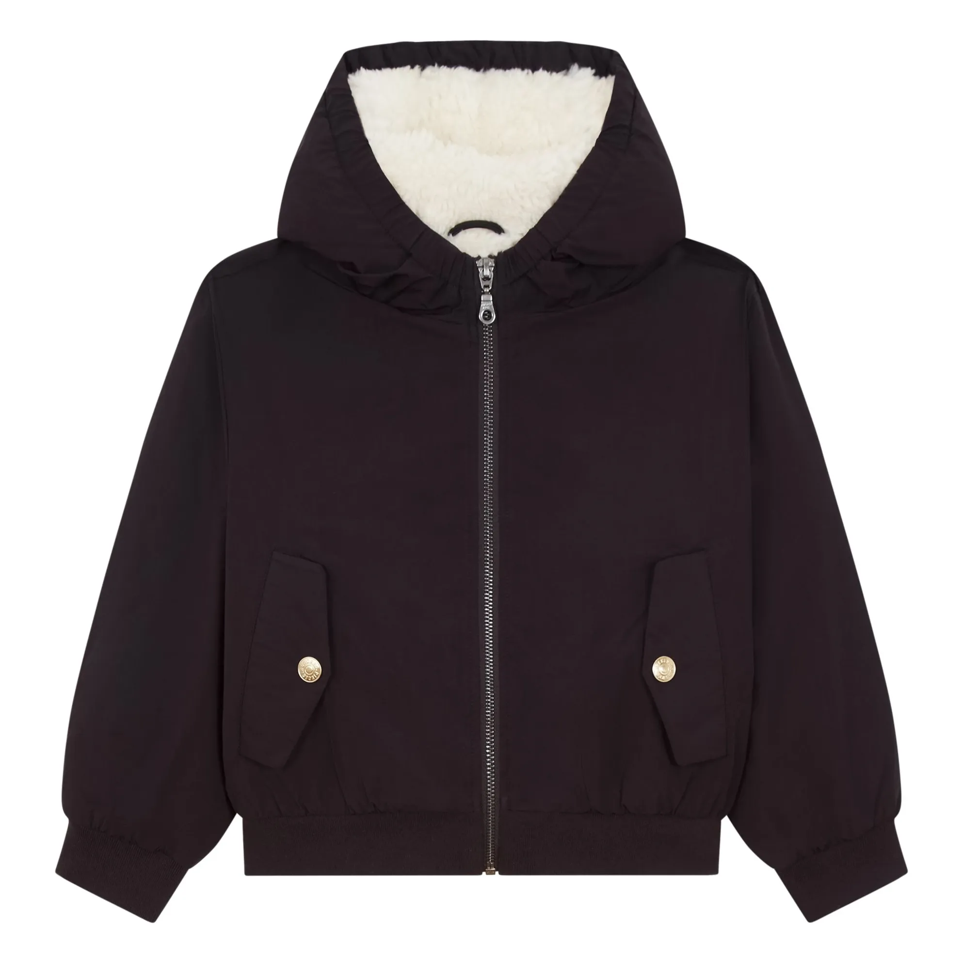 Hundred Pieces Black Short Fleece Jacket