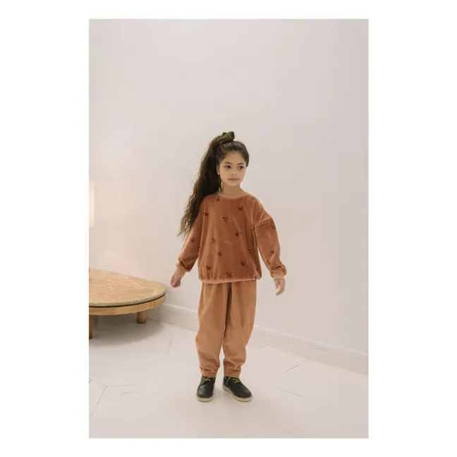 Carrott Hose aus geripptem Velours | Rosa