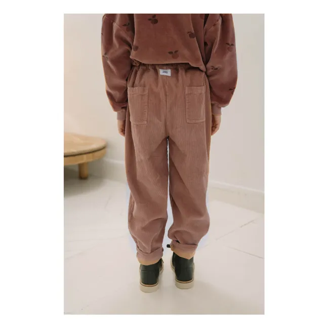 Carrott Hose aus geripptem Velours | Rosa