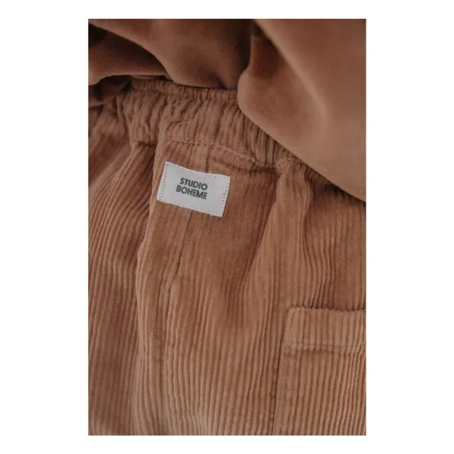 Carrott Hose aus geripptem Velours | Rosa