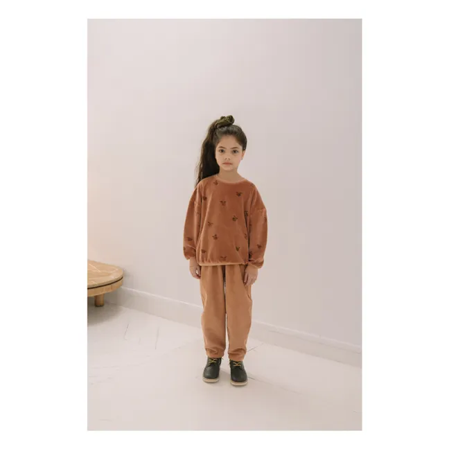 Carrott Hose aus geripptem Velours | Rosa
