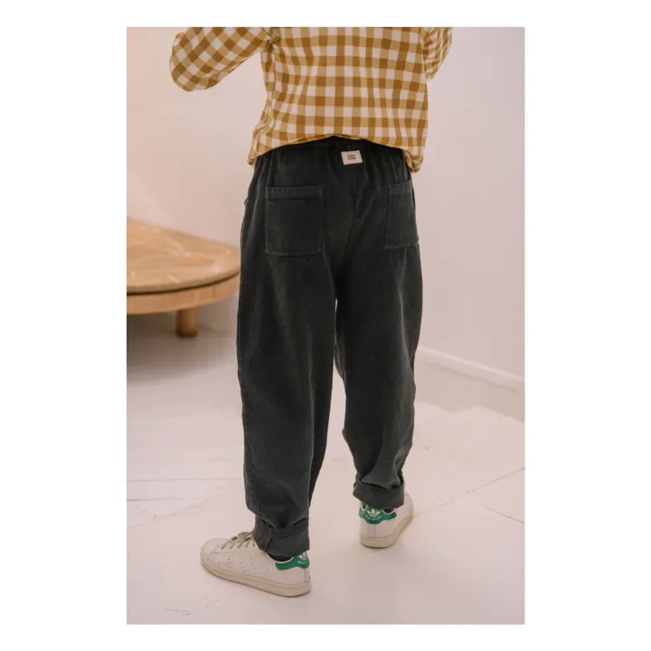 Pantalon Carrott Velours Côtelé | Gris charbon- Image produit n°2