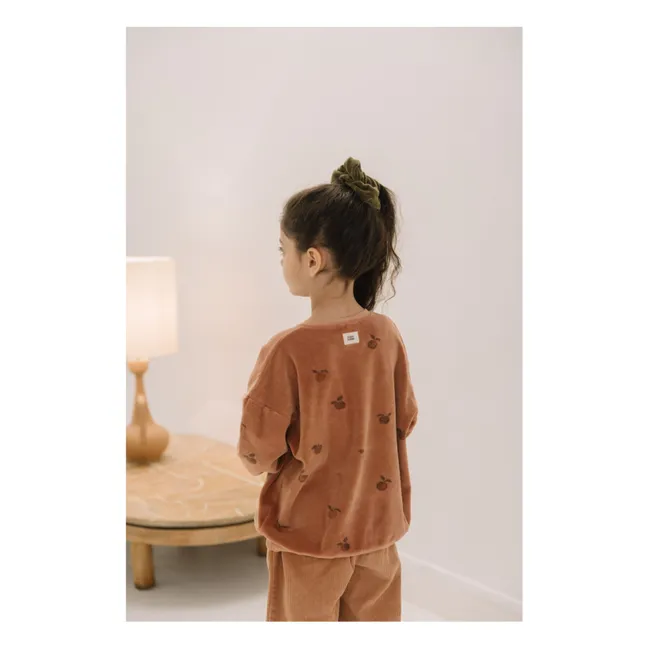 Sweatshirt Bart Velours Apfel | Rosa