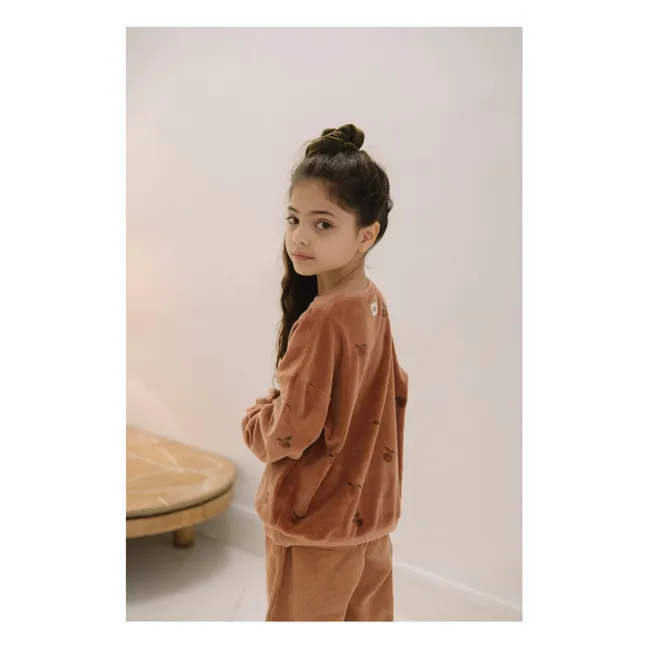 Sweatshirt Bart Velours Apfel | Rosa