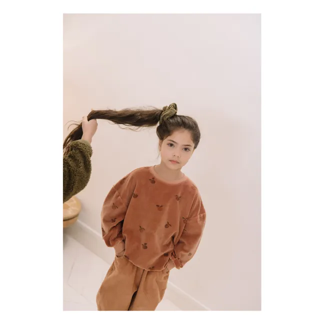Sweatshirt Bart Velours Apfel | Rosa