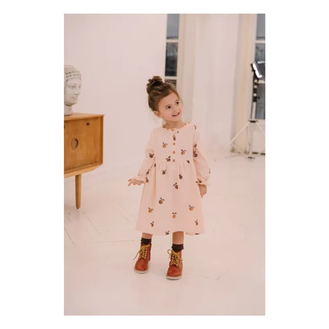 Vestido Vermont Gasa Algodón Manzanas | Rosa