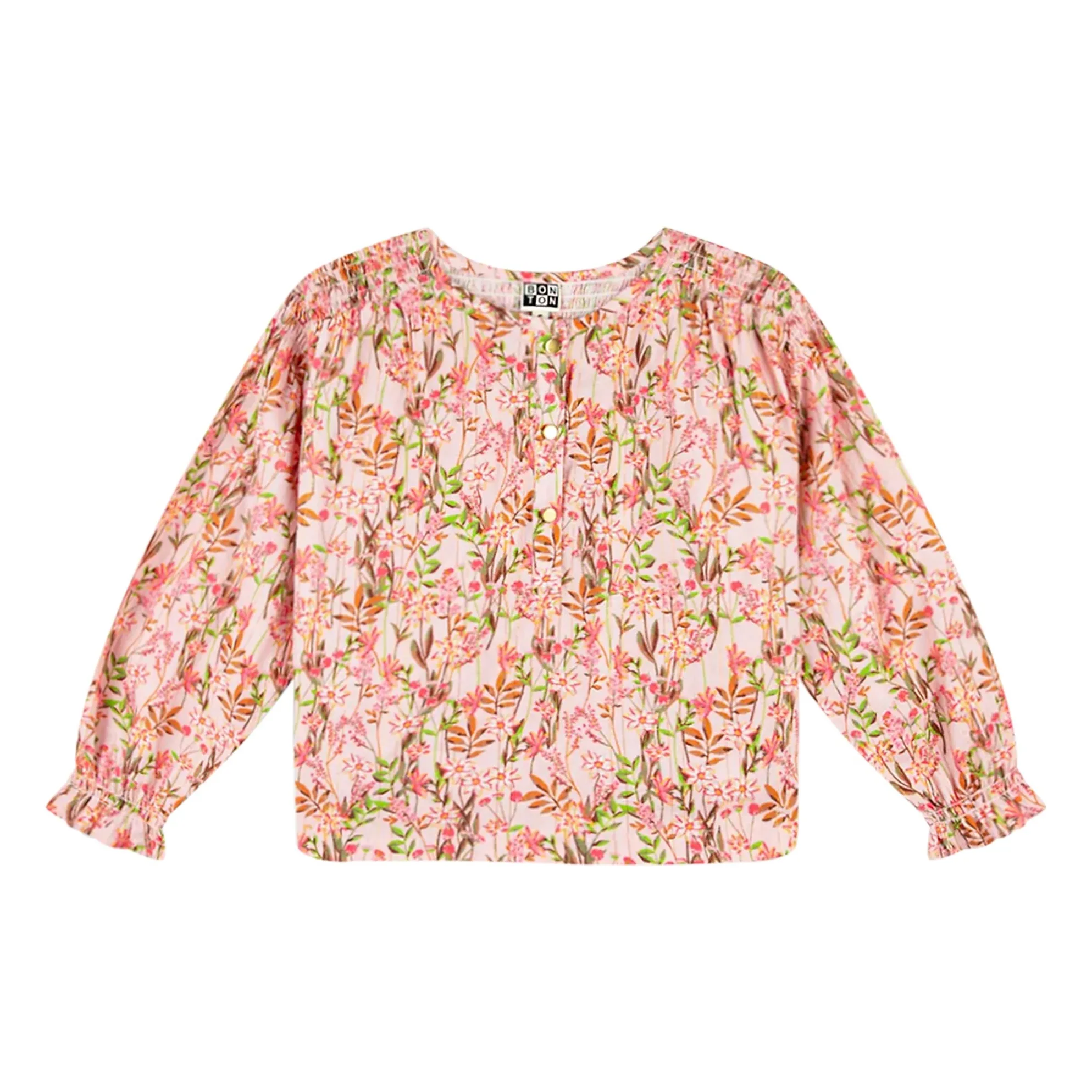 Bonton Girls Pink Floriane Fleurie Lurex Blouse