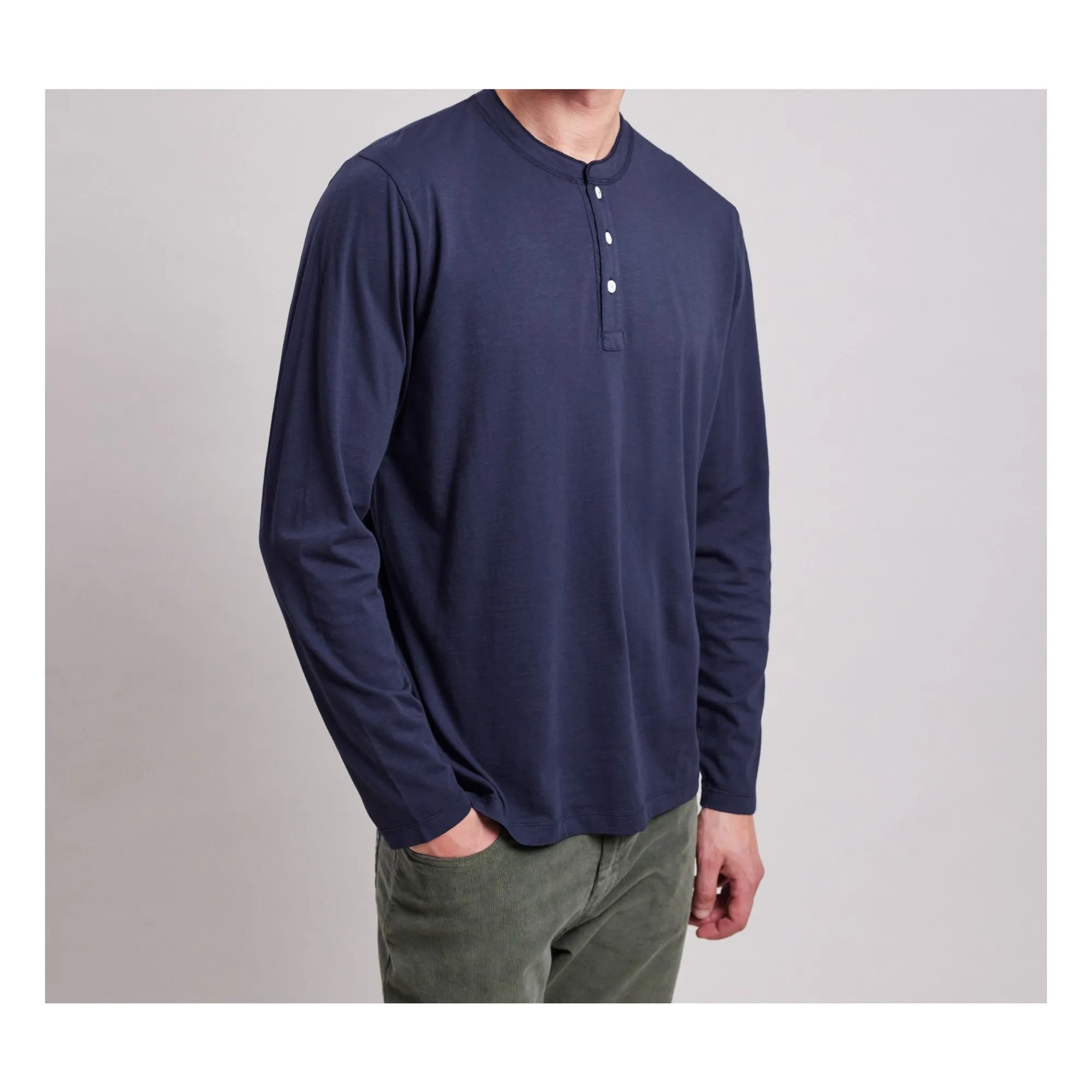 Hartford Men's Navy Blue Henley T-Shirt