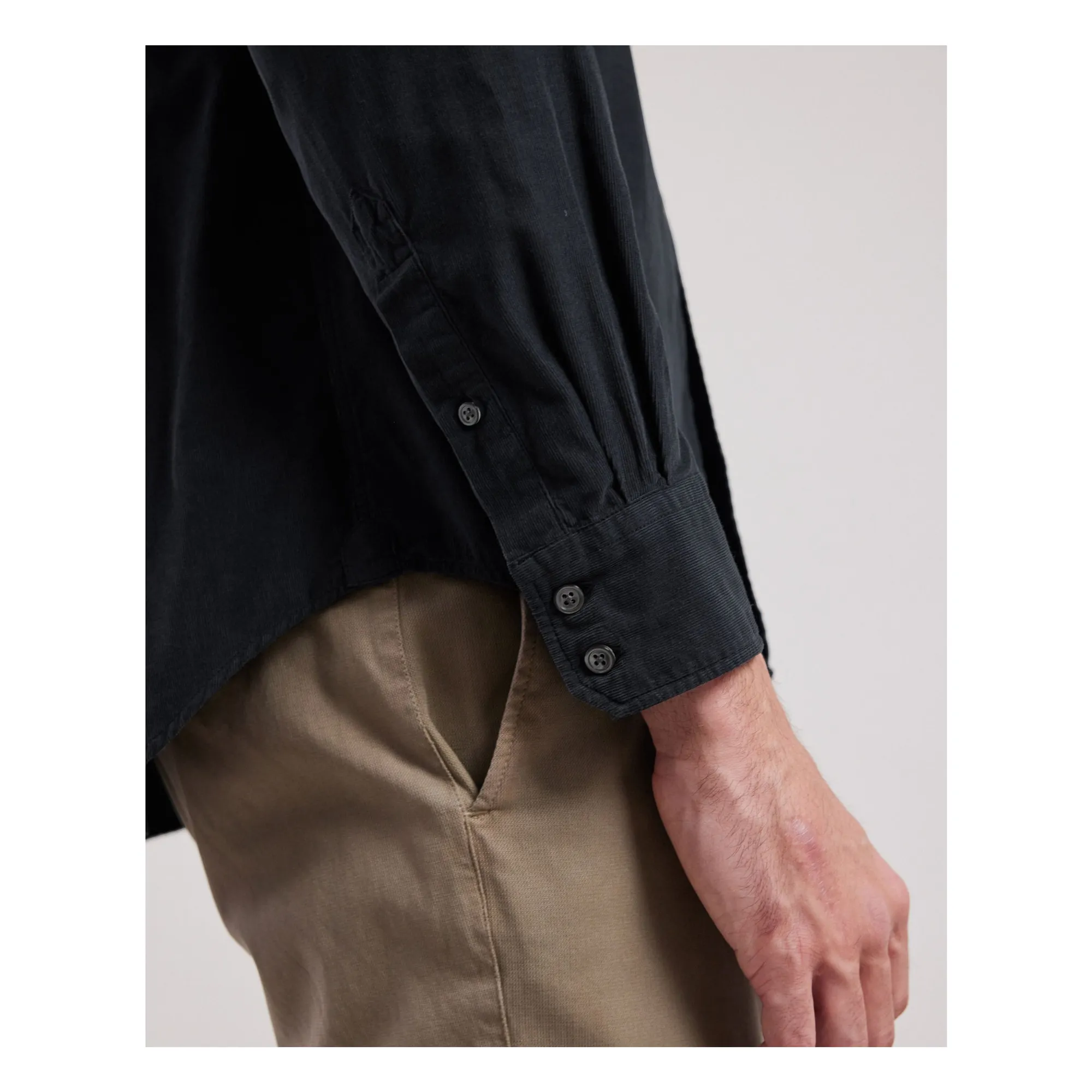 Chemise Paul Pat Fin Velours Côtelé  | Gris charbon- Image produit n°1