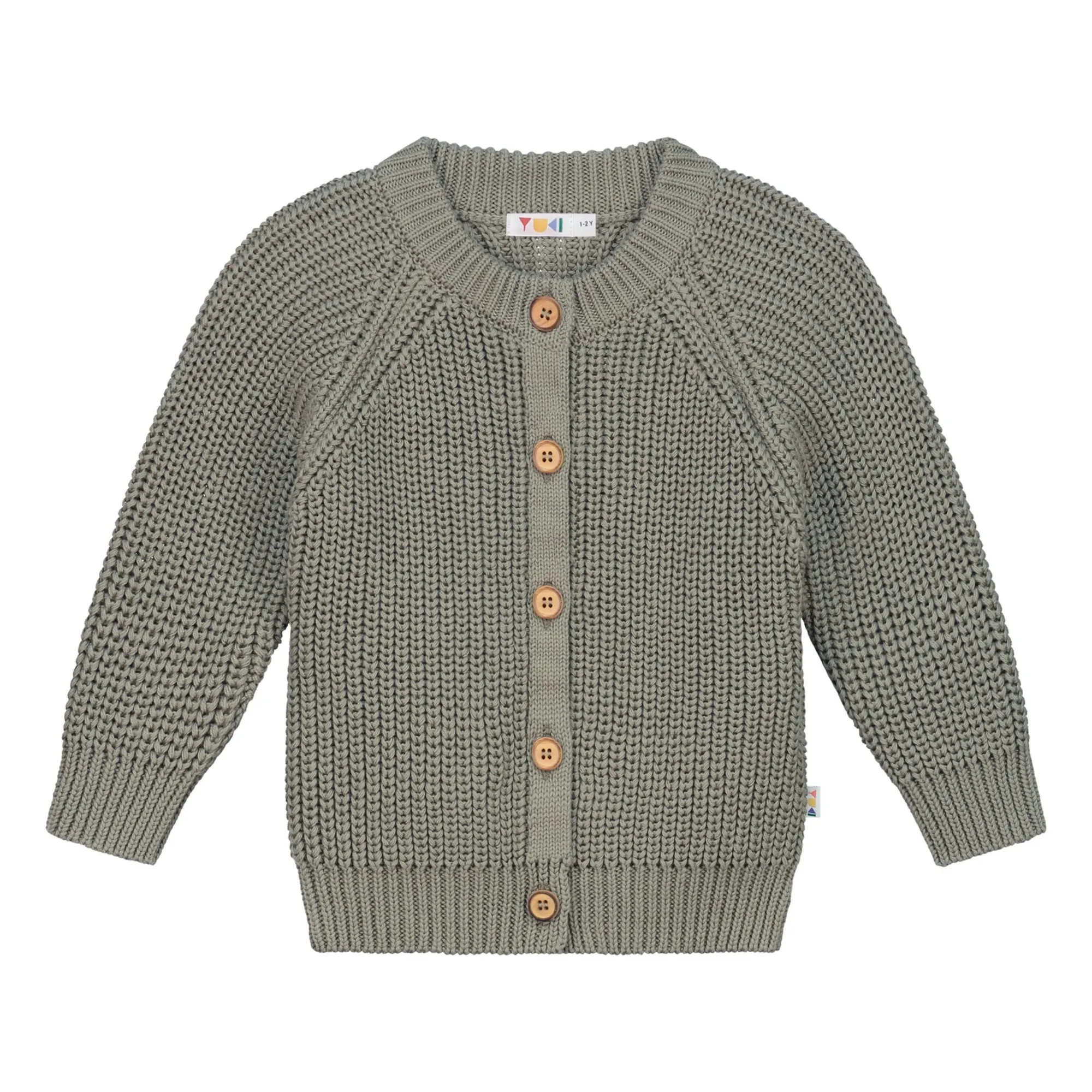 Yuki Sage Organic Cotton Raglan Cardigan