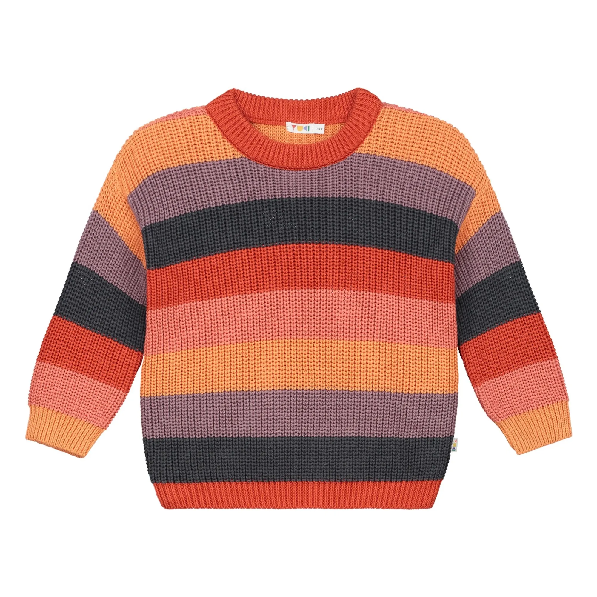 Yuki Orange Stripes Organic Cotton Sweater