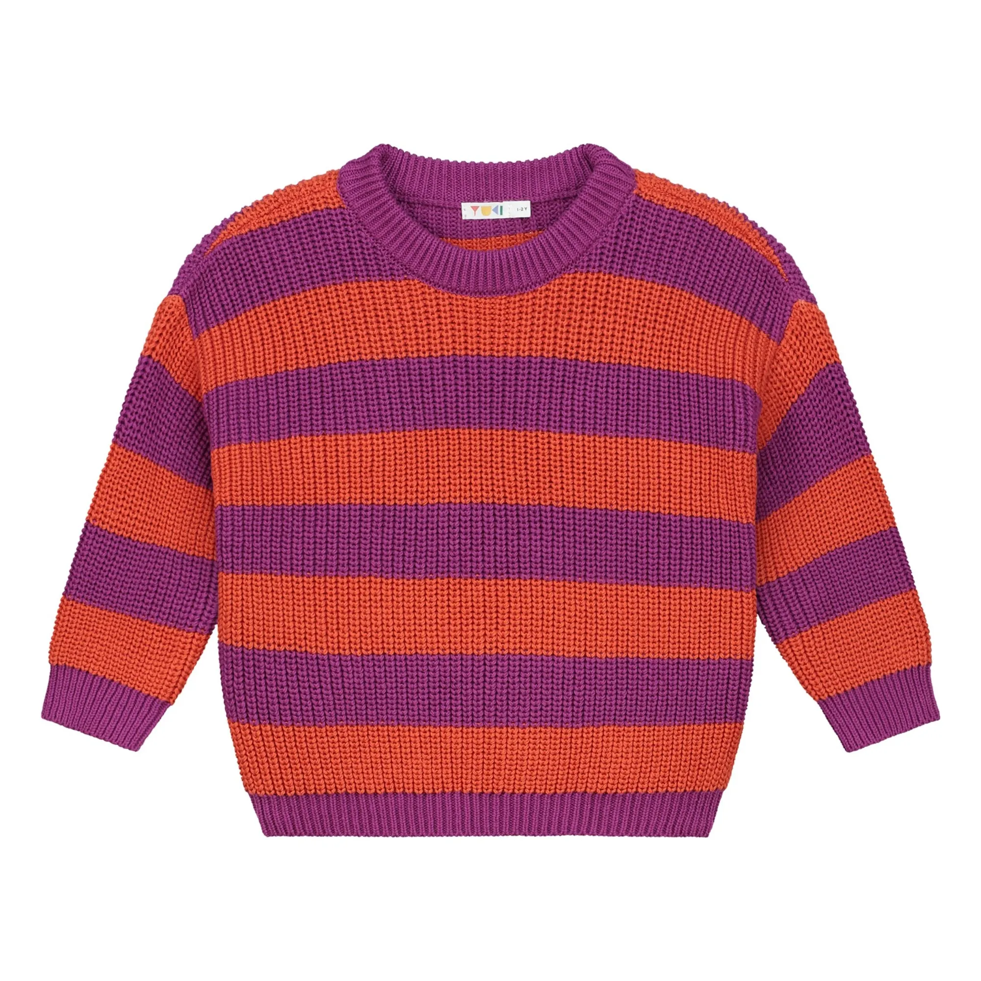 Yuki Purple Stripes Organic Cotton Sweater