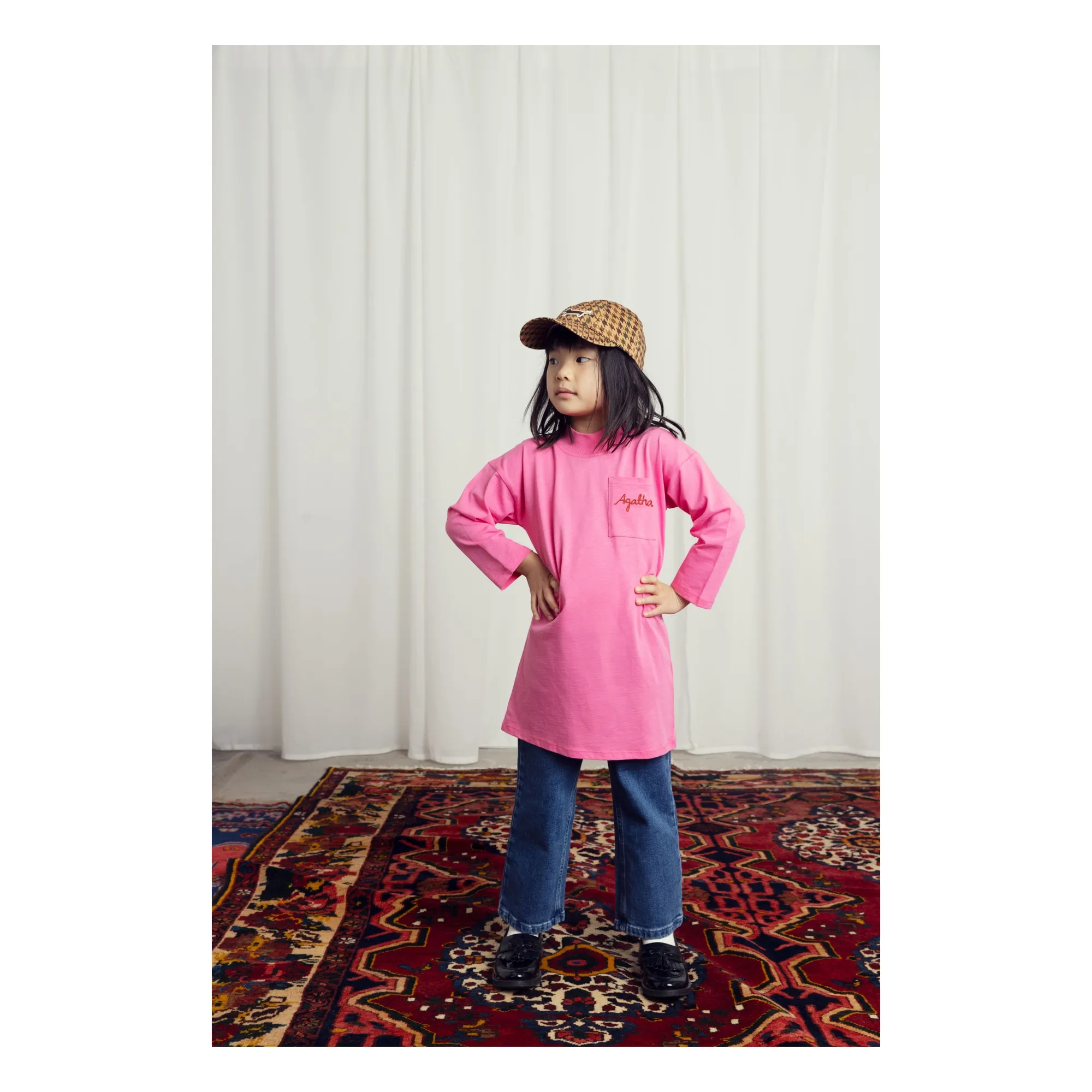 Robe Agatha Coton Bio | Rose- Image produit n°1
