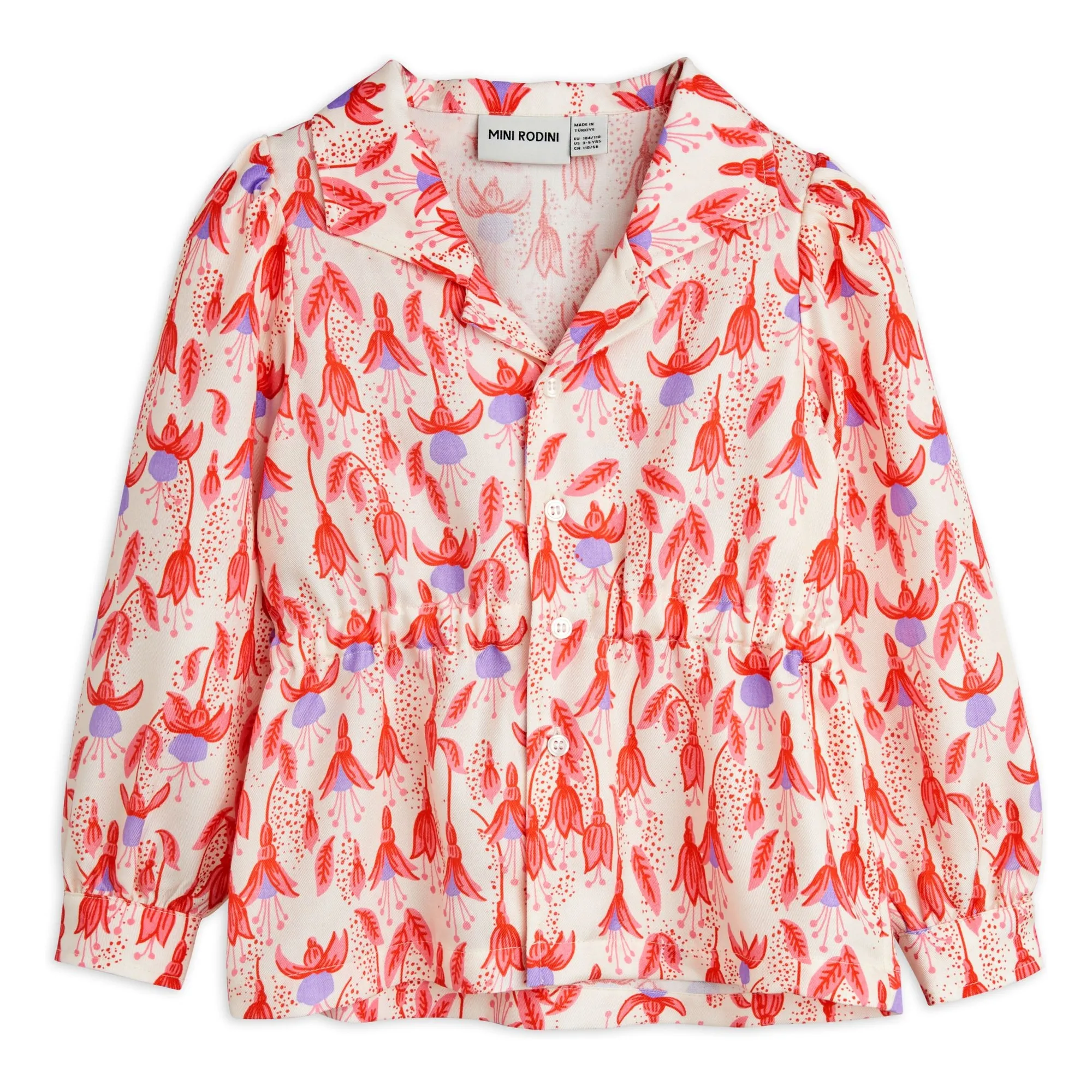 Mini Rodini Cream Fuchsia Lyocell Blouse
