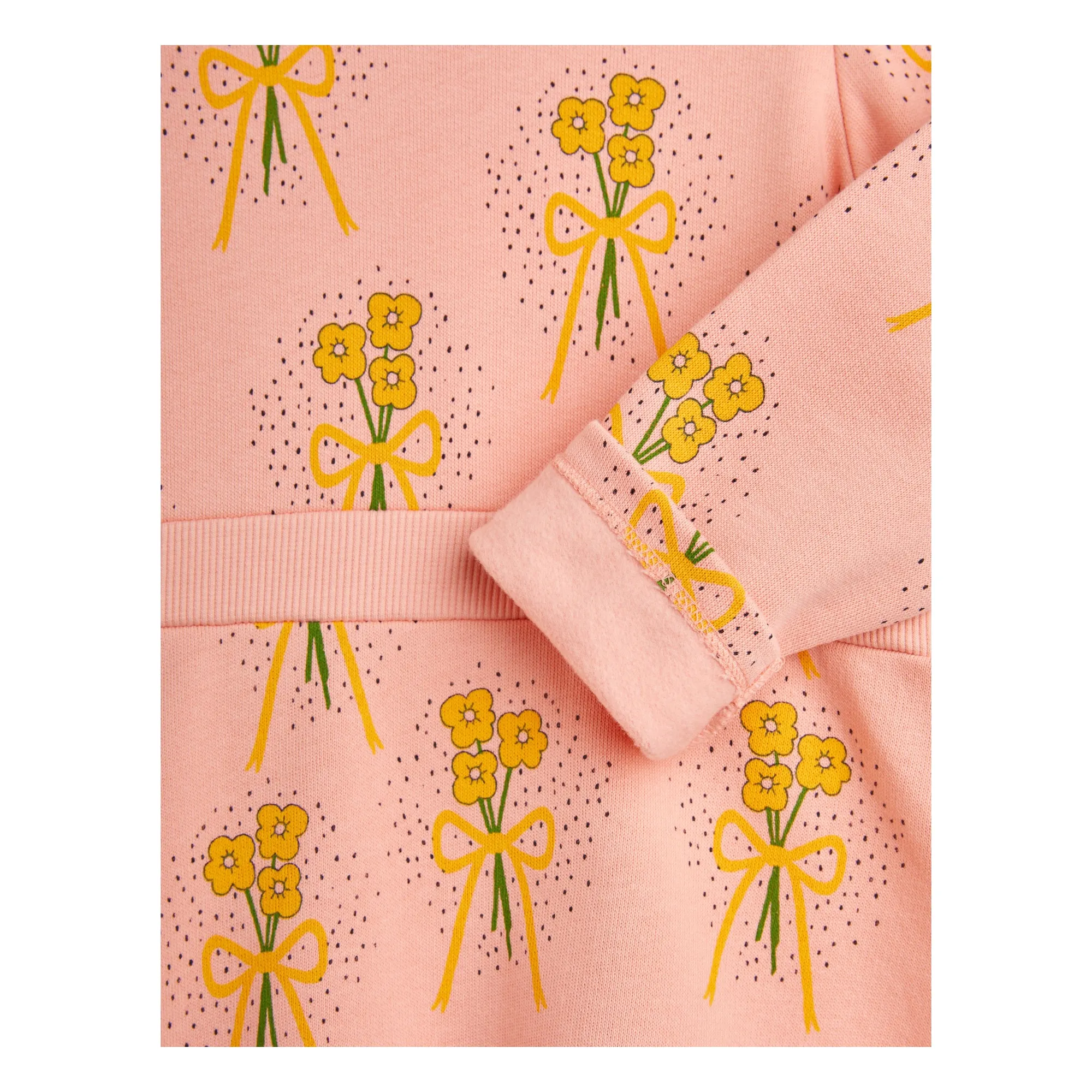 Robe Fleurs D'Hiver Coton Bio | Rose pêche- Image produit n°2
