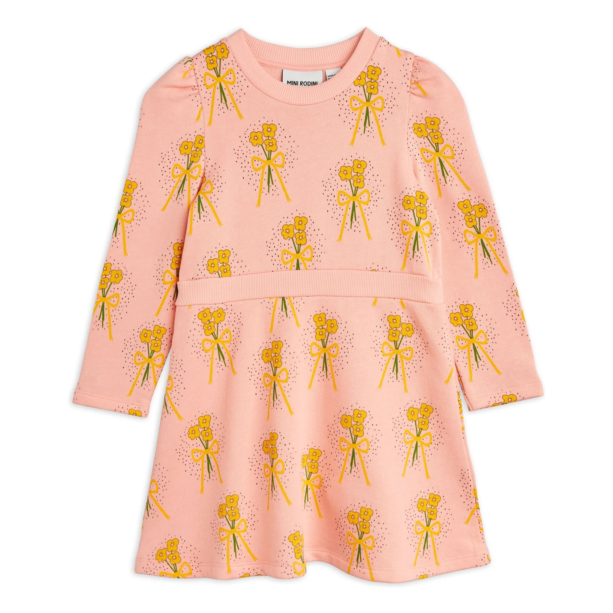 Robe Fleurs D'Hiver Coton Bio | Rose pêche- Image produit n°0